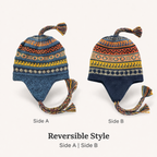 Baby Alpaca Reversible Chullo Hats – Peruvian Andean Earflap Beanies