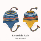 Baby Alpaca Reversible Chullo Hats – Peruvian Andean Earflap Beanies