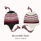 Baby Alpaca Reversible Chullo Hats – Peruvian Andean Earflap Beanies