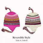 Baby Alpaca Reversible Chullo Hats – Peruvian Andean Earflap Beanies